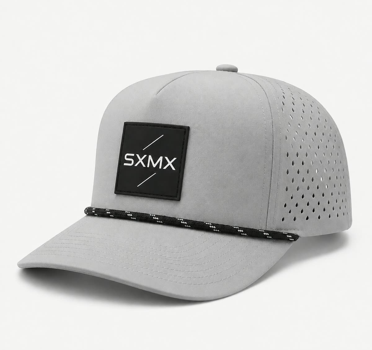 Custom Suede Perforated Camp Cap with Speckled Rope - image 1