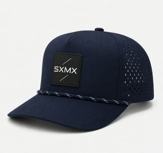 Custom Suede Perforated Camp Cap with Speckled Rope thumb 4
