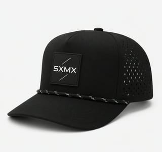 Custom Suede Perforated Camp Cap with Speckled Rope thumb 2