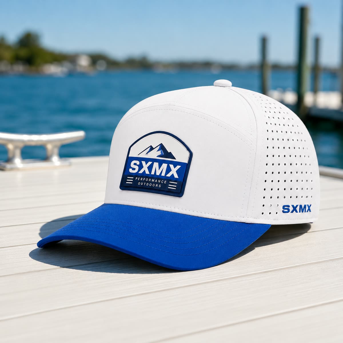 Custom Rubber Mountain Patch Baseball Cap with Perforated Panels scene